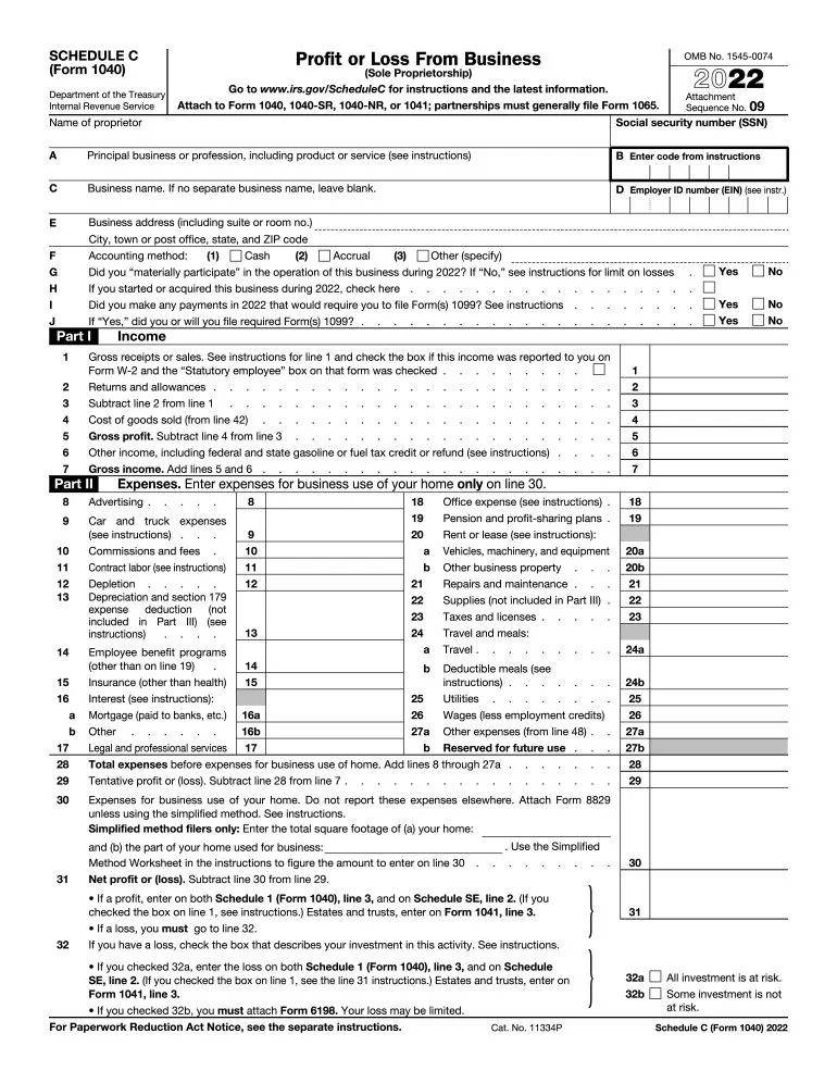 IRS Form Schedule C