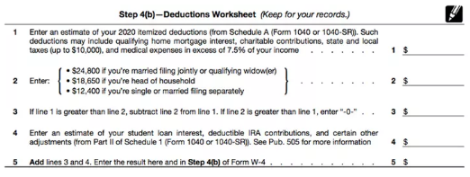 Deduction worksheet