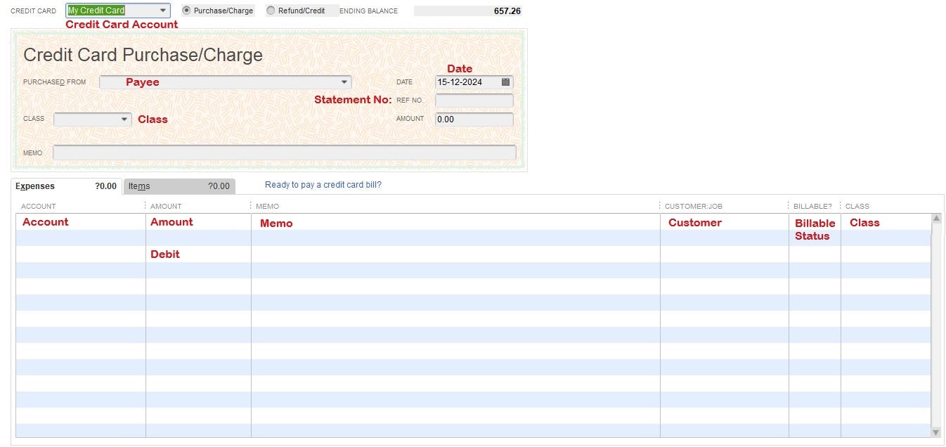 quickbooks import credit card transactions iif