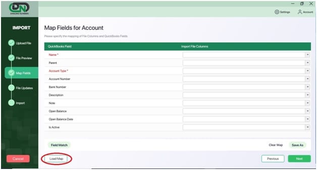 map fields for account
