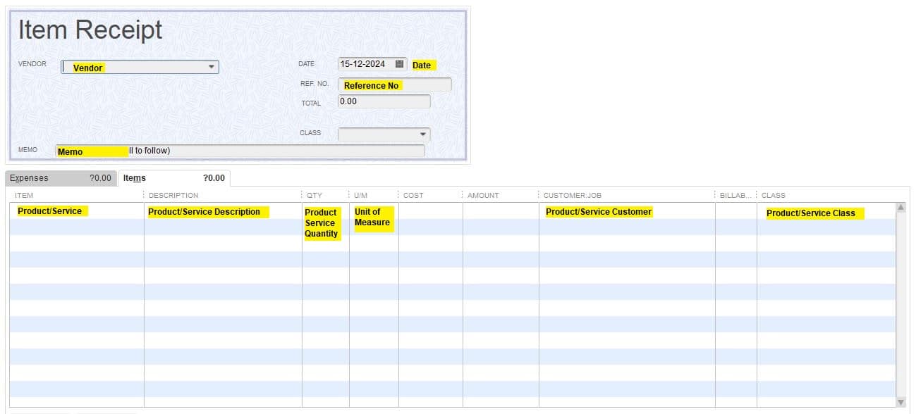 Import Item Receipts into QuickBooks Desktop