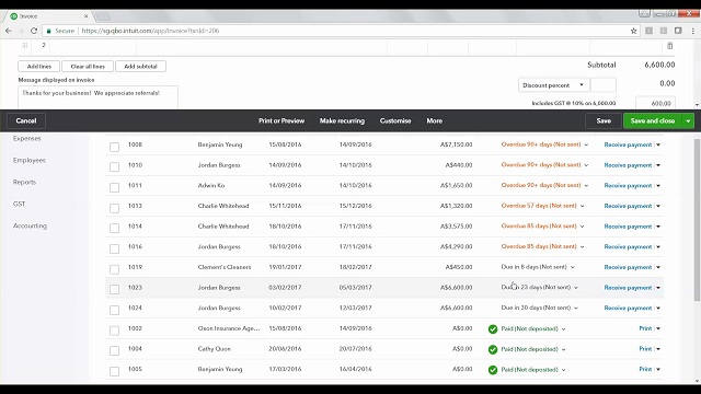 Delete an Invoice in QuickBooks Online