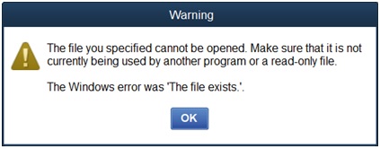 How to Fix QuickBooks Error the File Exists Warning Message?