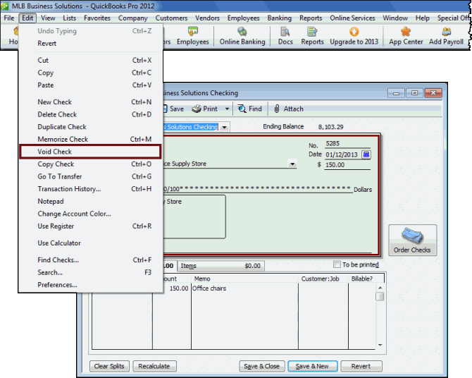 Void or Delete a Check in QuickBooks Online