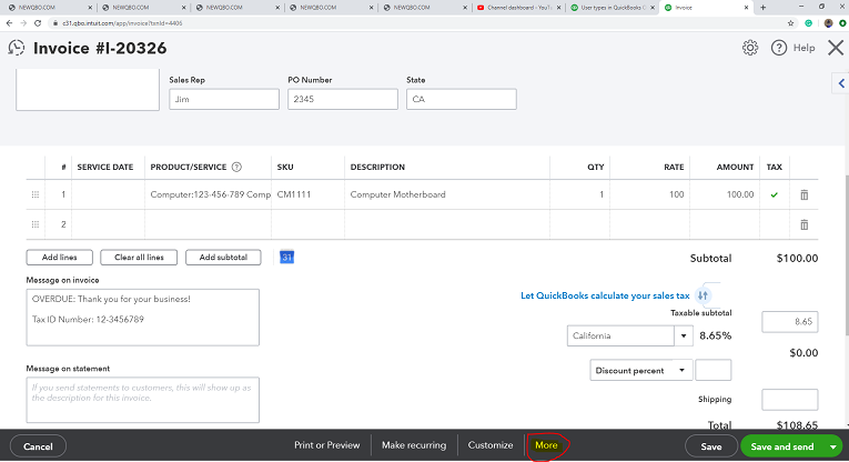 Delete a Sales Receipt in QuickBooks