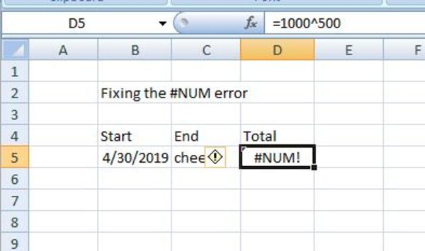 #NUM! - Excel Formula Error