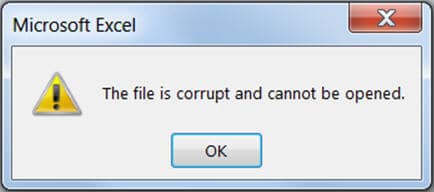 The File is Corrupt and Cannot be Opened