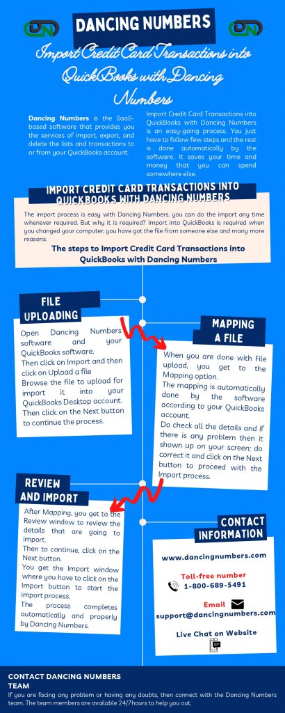 import credit card transactions into quickbooks with dancing numbers