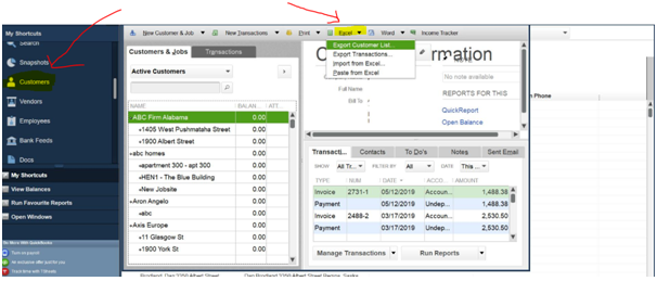 Exporting customer list/data from customer’s page