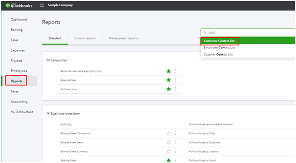 Exporting the customer list or data from the Reports page