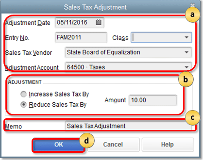 Sales Tax Adjustment in QuickBooks