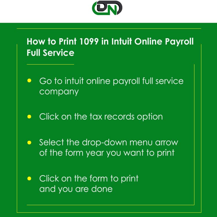 Print 1099 in Intuit Online Payroll Full Service