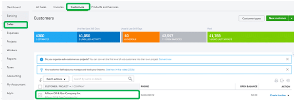 click on sales tab dn screenshot