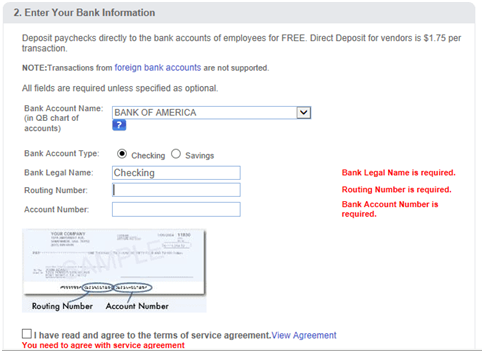 Enter Your Bank Information Enter Your Bank Information