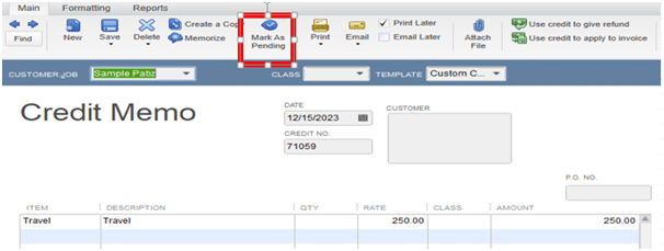 Removing Available Credit from the Customer Statement