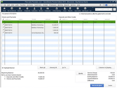Reconcile Banking Accounts in QuickBooks2