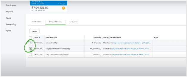 Unmatch a Transaction in QuickBooks Online 8