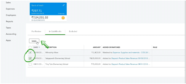 Unmatch a Transaction in QuickBooks Online 9