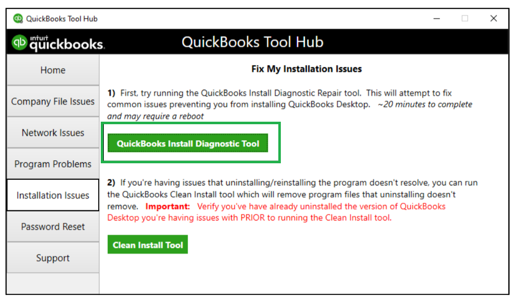 QuickBooks Install Diagnostic Tool