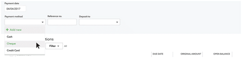 Receive Payments in QuickBooks Online