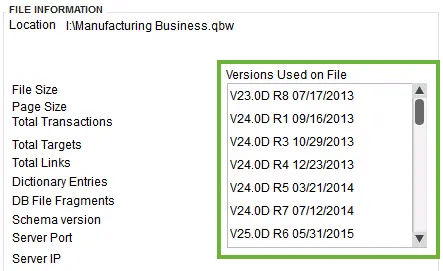 QuickBooks File Information