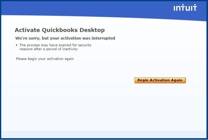 QuickBooks Desktop Activation Error