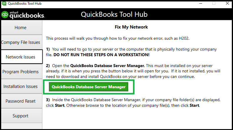 QuickBooks Database Server Manager