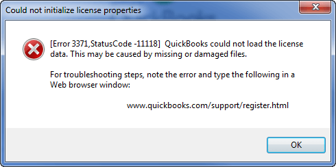 QuickBooks Error 3371 Status Code 11118 QuickBooks Error 3371 Status Code 11118