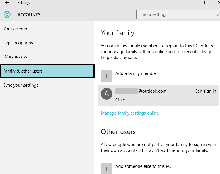 Windows Account Settings Windows Account Settings