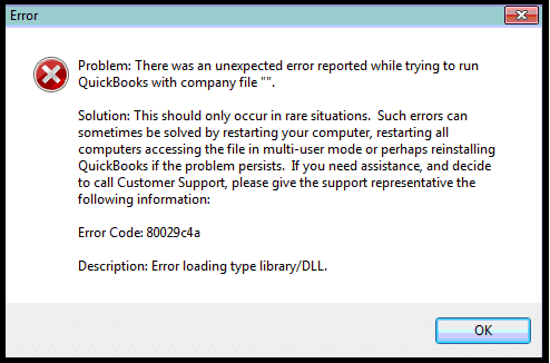 QuickBooks Error Code 80029c4a
