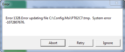 QuickBooks Update Error 1328 QuickBooks Update Error 1328