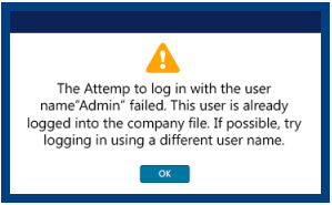 The Attempt to Login With the User Name Admin Failed