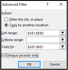 MS Excel Using Advanced Filter Option MS Excel Using Advanced Filter Option