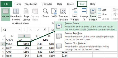 Freezing Horizontal and Vertical Headings at The Same Time Freezing Horizontal and Vertical Headings at The Same Time
