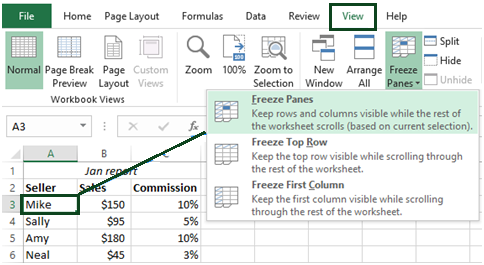 Freezing Multiple Rows