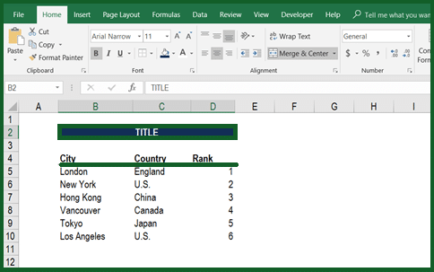 Merge Cells in Microsoft Excel