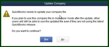 Update Quickbooks Company File