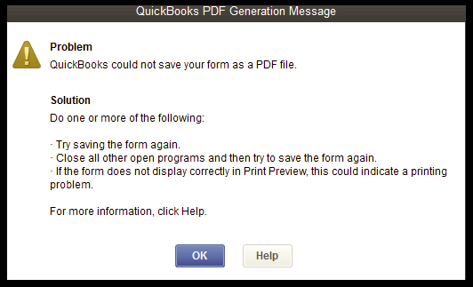 QuickBooks Unable to Create PDF Errors QuickBooks Unable to Create PDF Errors