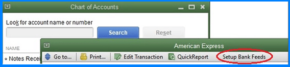 Set Up Bank Feed for the Account Set Up Bank Feed for the Account