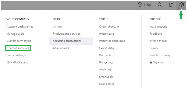 Set Up Chart of Accounts in QuickBooks