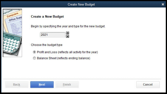 Create New Budget