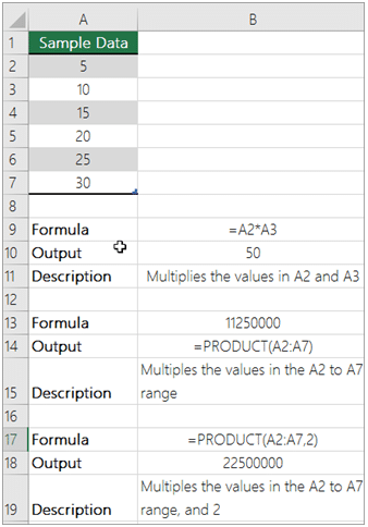 PRODUCT function