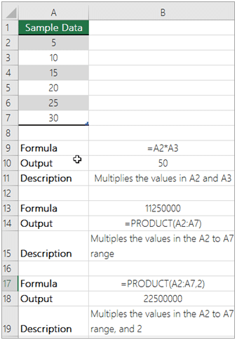 PRODUCT function PRODUCT function