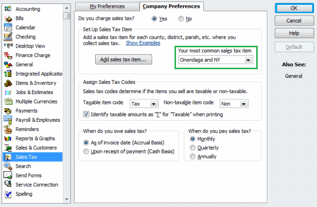 Change the Default Sales Tax Change the Default Sales Tax