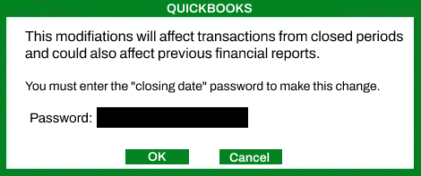 Closing Date if User Enters a Password Closing Date if User Enters a Password