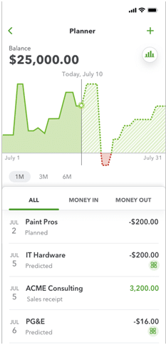 Cash Flow Planner Web in QuickBooks Online