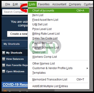 Charts of Accounts amend