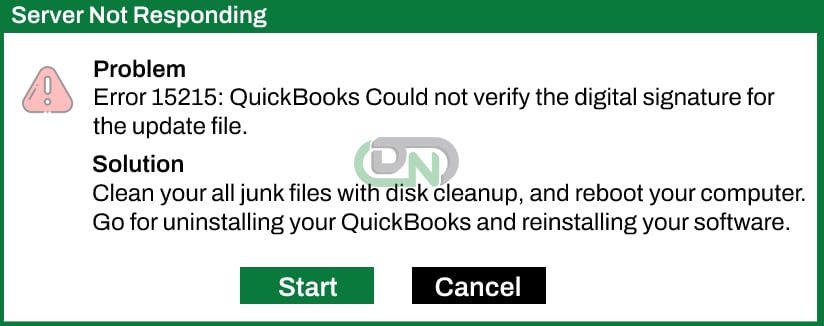 QuickBooks Update Error 15215: Unable To Verify Digital Signature