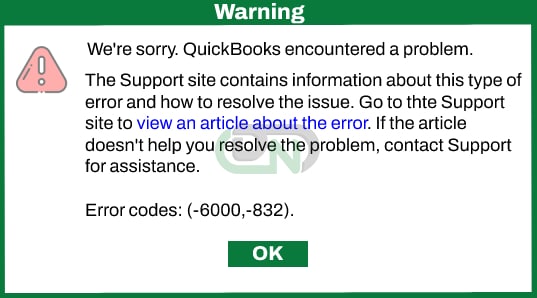 Fix QuickBooks Error 6000 832
