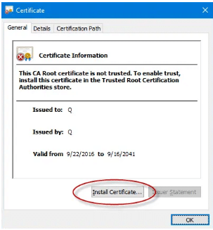 Install Certificate